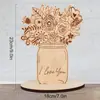 Flores de Madera de Amazon Día de la Madre Bricolaje Piezas de Madera Hechas a Mano Artesanías de Madera Decoración de Mesa para Fiesta Exhibición