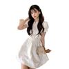 Fugui Pequena Filha Em Relevo Estilo Universitário Júnior Ensino Médio Estudante Vestido Pequeno Feminino Verão Retro Cintura Apertada Saia Linha A