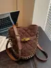 Bolsa de Balde Acolchoada com Corrente Estilo Chanel para Mulheres, Nova Moda Outono e Inverno 2025 Bolsa de Trabalho, Bolsa Transversal para Mulheres