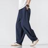 Pantalones bombachos holgados de pierna ancha Primavera y Verano Nuevos Algodón y Lino para Hombre Casual Estilo Chino Lino Casual Pantalones Largos para Huskers