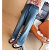 Lyocell com sensação de gelo! Calças largas refrescantes de verão com caimento que afinam para mulheres 2026 estilo fino jeans de perna reta que afinam