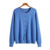 Cárdigan de Punto Transfronterizo para Mujer Otoño e Invierno Cuello Redondo Suéter Nuevo Andy Terciopelo 2025 Talla Grande Holgado