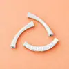 Prata Pura 999 Prata Lisa Prata Dura 3D Tubo de Prata Irregular Torcido Curvo Superfície Martelada Meio Bracelete Pulseira de Cristal DIY