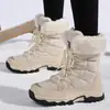 Botas de senderismo calientes de comercio exterior para mujer, botas de nieve, zapatos de exterior de caña alta, zapatos de senderismo