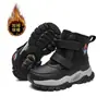 Botas de nieve de invierno 2026 nuevas, engrosadas, impermeables, de caña alta para niños, zapatos de algodón de media pantorrilla para niños con suelas gruesas