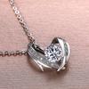 Collar Corazón de Durazno Nuevo de Cao Shi Chapado en Oro Blanco Colgante de Corazón Collar para Mujer Estilo de Celebridad de Internet Europeo y Americano ins de Venta Caliente