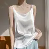 Camisola de Verano Transfronteriza de Seda Artificial Doble Tirante para Mujer, Ropa Interior Sexy con Espalda Hermosa, Corte Holgado, Top Adelgazante