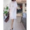 Forte 9105 grande amor beleza Yiyuan 2023 Verão novo estilo coreano moderno branco gola redonda vestido solto afina mulheres