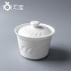 Panela de ensopado de porcelana forte e bonita, padrão criativo, panela de sopa de 250ml, panela de ensopado de 4 polegadas, panela de ensopado de cerâmica branca pura