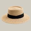 Sombrero Yipang Sombrero de Verano para Mujer Estilo Coreano Tejido a Mano Retro Sombrero de Copa Plana Sombrero de Sol para Playa al Aire Libre Sombrero de Paja
