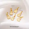 Accesorios de cobre chapados en oro de 24 quilates, exquisitos accesorios huecos calados, componentes de joyería hechos a mano para DIY, pulsera collar de calabaza
