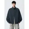Nova Coleção Primavera e Outono 2026: Jaqueta de Trabalho Tendência com Gola Alta Cleanfit para Homens, Corte Amplo, Mangas Raglan, Roupa de Exterior Casual, Atacado