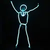Nova Roupa Fluorescente Luminosa Stickman Estilo Jovem Masculino Costume de Dança com Tubo de Luz Fria de Alta Qualidade Performance Tiktok El