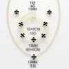 Pulsera, Pendientes y Collar de Acero de Titanio con Trébol de Cuatro Hojas de la Suerte, Venta Caliente Transfronteriza, Fresco y Moderno, 18K Sin Decoloración