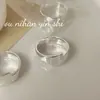 Anel Ouni Prata Esterlina S925 Coreana Linha Cruzada Brilhante para Mulheres Design Ins Normcore Nicho Anel Empilhável Aberto