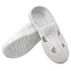 Zapatos Blancos Antiestáticos de Cuatro Agujeros PU Engrosados Antideslizantes para Fábrica Electrónica a Prueba de Polvo Verano Anti-olor Transpirables de Trabajo Zapatos Electrostáticos