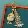 Broche de Hebilla de Anillo de Calabaza de Brocado de la Dinastía Song Borla Tejida a Mano Colgante para Bolso Llavero de Coche Colgante Pequeño Accesorios para Joyería DIY Venta al por Mayor