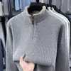 Suéter Base Grueso de Forro Polar con Media Cremallera para Hombre 2026 Invierno Nuevo Estilo Una Pieza Lana Polar Tejida Cálida