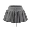 25 Nueva Falda Plisada de Color Puro de Verano Femenina Sexy Chica Caliente Estilo Preppy Falda Tutú Flor de Capullo Cintura Elástica Falda con Cordones