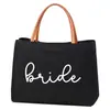 Amazon Venda Cruzada Mais Vendida Festa de Despedida de Solteiro Noiva Bolsa de Lona Bolsa Tote Presente de Casamento Presente de Casamento Branco