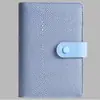 Cuaderno de cuero PU transfronterizo, color macarrón, carpeta A6 con bolsillo con cremallera, cuaderno de presupuestación y contabilidad de efectivo, al por mayor