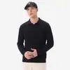 Suéter de punto casual de manga larga con solapa para hombre, suéter de punto texturizado de manga larga, suéter básico de color liso vintage a la moda