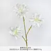 Flores Artificiales con 3 Lirios Pequeños de Doble Pétalo para Arreglos de Boda, Arreglos Florales, Decoraciones de Pasillo, Sala de Estar, Decoración del Hogar, Banquetes de Hotel y Decoración Suave