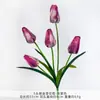 5 capullos de tulipán artificiales, ramo de flores artificiales de seda terminado, flores de plástico para decoración de bodas