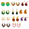 Xinyixin Dopamina Candy Color Light Luxo Resina Colorido Brincos Femininos Titânio Aço Nicho Requintado Elegante Brincos em estoque