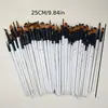 Conjunto de Pincéis para Pintura a Óleo com 32 Peças, Transfronteiriço, com Cabos de Madeira de Nylon, Pincéis Planos, Pincéis para Arte de Parede Pintados à Mão, Pincéis para Arte Guache Acrílico