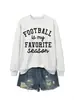Futebol É Meu Favorito Amazon Ebay Site Independente Moletom Confortável e Versátil Feminino Outono e Inverno