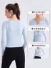 Top de Manga Larga Ajustado Elástico Delgado Transpirable Pra Training Fitness para Mujer Camiseta de Running 52558
