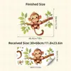 Hs1154E Dibujo Animado Lindo Rama Mono Pequeño Adhesivo de Pared Autoadhesivo Decoración de Pared de Fondo para Habitación Infantil Dormitorio Pegatina