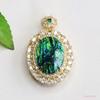 Ai Yu Joyería Vintage Colgante de Vidrio Verde Colorido Collar de Vidrio al por Mayor Transfronterizo Europeo y Americano Dropshipping S4102413