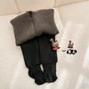 Leggings infantis outono e inverno forrados com fleece espessados seda coreana veludo flor calças compridas infantis bebê bebê meias-calças quentes