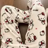 Calça Térmica Macia Outono e Inverno, Calça Longa Feminina com Laço, Calça Casual Solta para Casa que Pode Ser Usada Fora