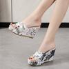 Sandalias de cuña transfronterizas europeas y americanas de talla grande para mujer 2024 Nueva moda para exteriores Sandalias de plataforma patchwork