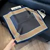 Pañuelo de Seda 70 Cuadrado Moda Coreana de Alta Gama Versátil Profesional Seda Sintética Pequeño Pañuelo de Cuello Estampado Retro Pañuelo de Seda para Mujer