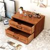 Caja de Madera Maciza Elevada Tipo Cajón para Suministros de Oficina Retro de Escritorio Estante de Almacenamiento Multicapa