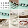 Accesorios del zodiaco de plata pura 999: Cuentas separadoras de rata, vaca, tigre del zodiaco, cuentas sueltas planas para ensartar a mano DIY, estilo de dibujos animados