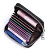 Bolsa de Cartão Masculina Retrô Grande Capacidade Couro Cera de Óleo Organ Multicartão Zíper Bolsa para Cartões Rfid Id Atacado Personalizado