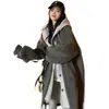 Elegante Estilo Coreano 2025 Otoño e Invierno Nuevo Abrigo Vestido Largo con Capucha Lana de Cordero Versátil Holgado Moda Abrigo Ins