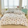 Planta de Lixamento Fresca Pequena Conjunto de Quatro Peças Cashmere Conjunto de Três Peças para Dormitório Estudantil Roupa de Cama Sarja Estampada