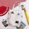 Bolsa de Lona Multifuncional Feminina Estilo Coreano de Ombro Único Moda Artística Transversal Tote Mochila Bolsa de Lona Mic-up