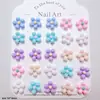 Novos acessórios de arte de unha girassol color block cor macaron, presilhas de cabelo para unhas frangipani estilo creme fofas, acessórios de resina