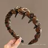 Diadema Ondulada Marrón para Mujer, Uso Diario, Antideslizante, con Dientes, para Lavarse la Cara, Accesorio para el Cabello