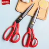 Tijeras de sastre profesionales de acero al manganeso para cortar tela y cuero, con mangos recubiertos de plástico, duraderas y afiladas, en stock