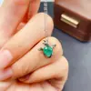 Colgante de Esmeralda Natural Transfronterizo Accesorios para Mujer Nicho de Alta Gama Joyería de Plata 925 6*6 Joyería de Lujo Venta Directa de Fábrica