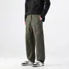 Pantalones Casuales Nuevos de Verano 2026 para Hombre, Corte Holgado, Pantalones Casuales Rectos Versátiles, Caqui Verde Madera, Cintura Media, En Stock, Venta al por Mayor