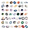 50 Piezas de Pegatinas Transparentes Pet de Cielo Estrellado Galáctico Soñador, Materiales para Collage de Diario de Nebulosa Cósmica, Pegatinas Decorativas al por Mayor